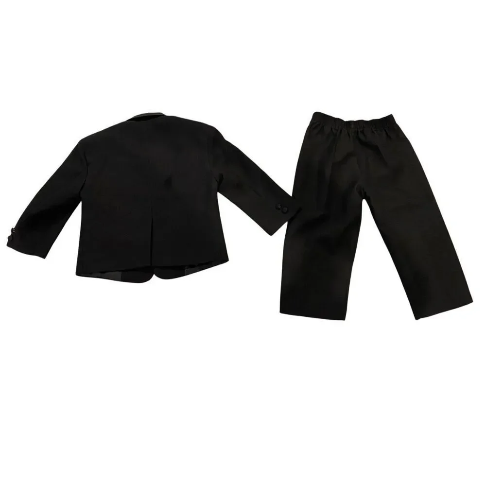 Peanut Butter Collection Boys Black Formal Suit Set Jacket Pants Size 1 and 2